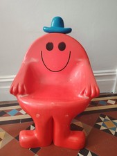 Vintage 80's Mr Men Bluebird Toys Mr Small Plastic Child's Chair