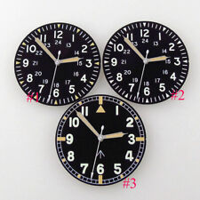 33.6mm black dial luminous mark fit vintage pilot NH35 NH36 movement watch