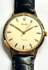 Vintage Gents Rolex Precision Watch Solid 9K Gold Case Circa 1951 - Rare Rolex