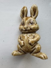 Wade Whimsies Honey Brown Bunny Rabbit Ceramic Figurine Sharps Chocolate 1970