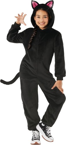 Girls black cat costume - black,