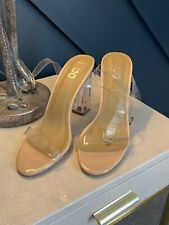 Ego Official Perspex Block Nude Clear Heel UK Size 8