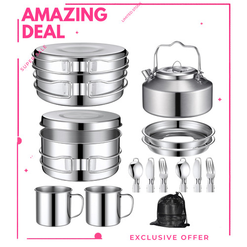 New 15pcs camping - camping, cookware