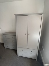 JYSK Bedroom Wardrobe, Chest of Drawers and Bedside Table Set