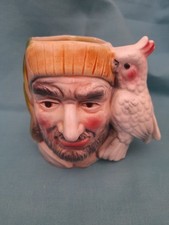 Pirate Toby Jug With Parrot Vintage Toby Style Buccaneer Head Face And Parrot .