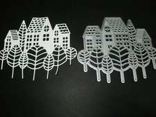 House with shrubs die cutter