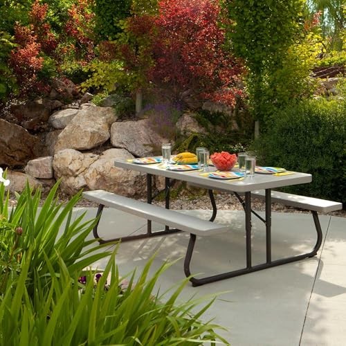 Foot folding picnic table - folding,