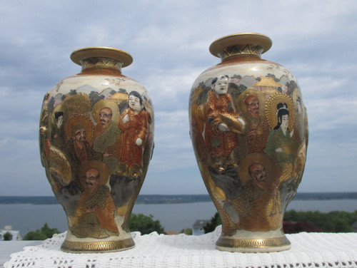 Satsuma vases meiji 7 - 2,