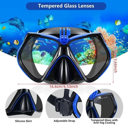 Diving mask with camera mount - with,