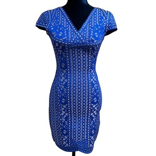 Bandage dress open back blue - open,