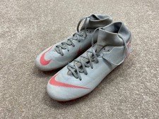 Nike Mercurial Boots Mens Uk Size 6 Replaceable Metal Studs Grey Good Condition
