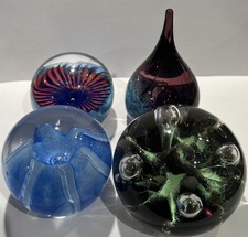 Vintage Joblot Art Glass Paperweights Craft Repair Caithness x 4