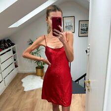 Zara Red Sequin Cowl Flowy Back Loose Short Mini Dress S New Years Eve Party
