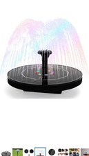 Solar Fountain for Bird Bath, Dual Spray Solar Fountain with Lights, 2.5W, 7 Noz