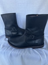 KICKERS BLACK LEATHER ANKLE BOOTS UK SIZE 6