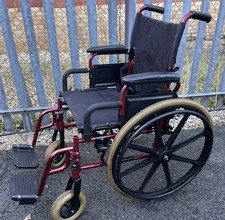 Self Propelled Transit Chair  17’ width seatFoldable with Armrests Footrest 