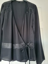 M&S Formal Evening Wear Silk Black Jacket Size 12