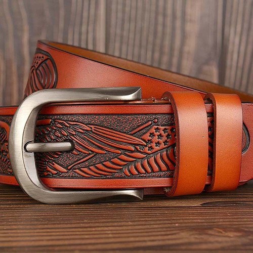 Men cowboy belt genuine - men's,