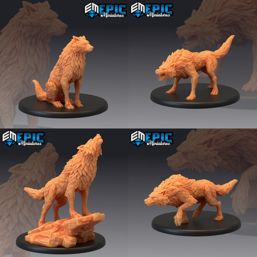Dire wolf wolves miniatures - /,