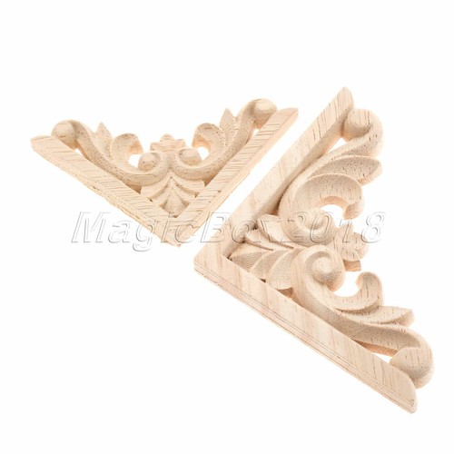 Unpainted wood carved corner - carved,