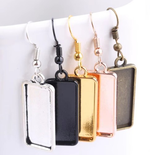 Rectangle cabochon earring - rectangle,