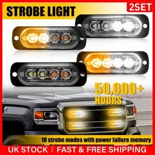 8x White Amber LED Strobe