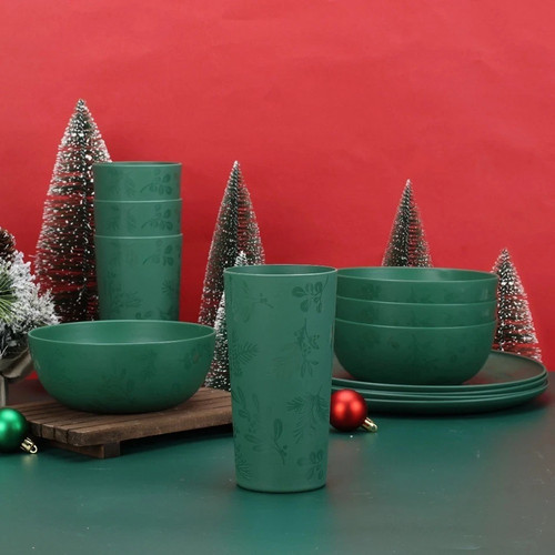 Piece plastic etched holly - plastic,