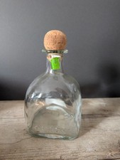 1 decorative empty square glass bottle with cork flower arranging display crafts