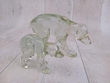 Vintage clear crystal polar bear figurines "Baccarat" x2