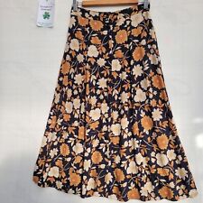 Sag Harbor Long Maxi Skirt Women Size S Brown Floral Elastic Waist 