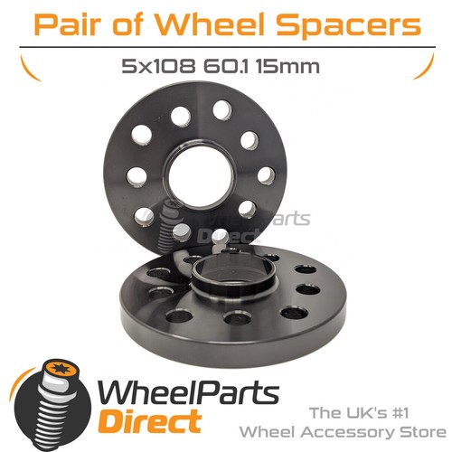 Wheel spacers black 5x108 - wheel, (2)