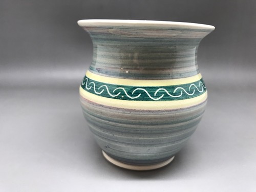 Small studio pottery vase - pottery,