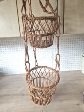 1 Vintage Wicker Woven Ceiling Hanging Plant Holder.