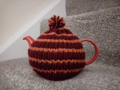 Hand knitted tea cosy fits - tea,