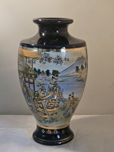 Vintage japanese vase cobolt - vintage,