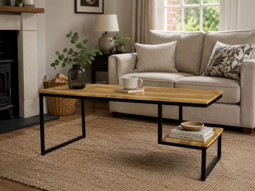 Mango wood rectangular - rectangular, coffee
