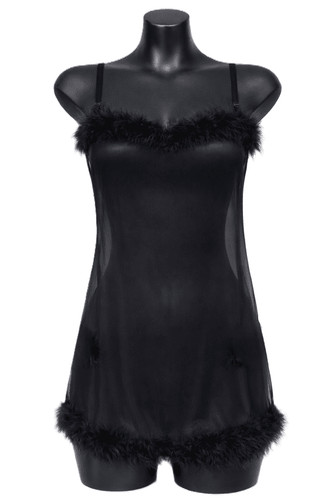 Ladies marabou trim - marabou, sheer