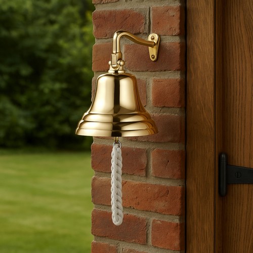 Brass wall mounted bell - brass,