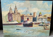Liverpool Pier Head Oil Painting Keith Gardner Royal Cambrian Academy 1933-2025