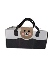 Baby Caddy Organiser Bear Bag, Grey Changing Nappy Storage Carrier