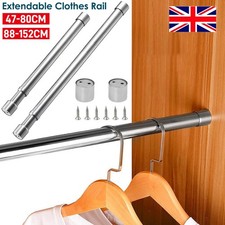 Telescopic Shower Curtain Pole Extendable Wardrobe Rail Clothes Hanging Pole Rod