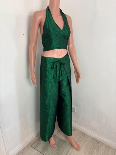 Thai silk emerald green boho - thai,
