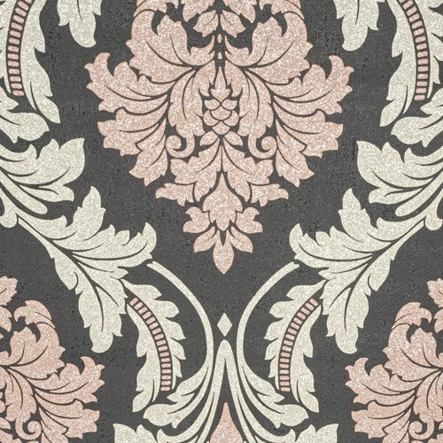 Black damask wallpaper - damask, floral