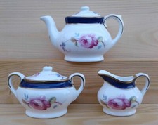 COALPORT “TITANIA” MINIATURE 3 PIECE TEA SET.