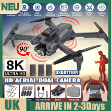 8K Drone X Pro with HD Dual Camera Drones WiFi FPV Foldable Selfie Quadcopter UK