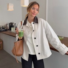 ZARA : ZW COLLECTION Leather Collar Short Trench Coat : 3811/248 : ALL SIZES