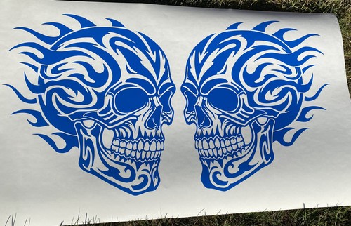 Skull flames large - (x2),