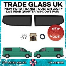 Ford Transit CUSTOM 24+ LWB Rear Quarter Windows - PAIR with Fit Kit and U-Trim