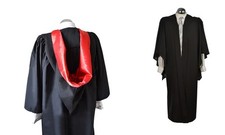 Fluted Bachelor BA Graduation Gown And Burgon Hood Set University Adult Robe UK