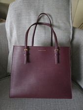Charles And Keith Sansa Tote Bag - Plum